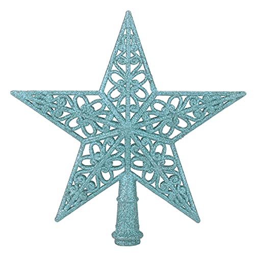 Glittery Ice Blue Christmas Tree Top Star - 20cm