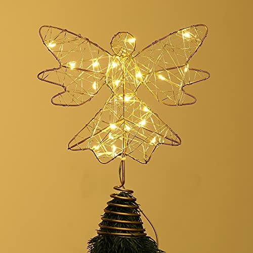 Gold 3D LED Angel Christmas Tree Topper