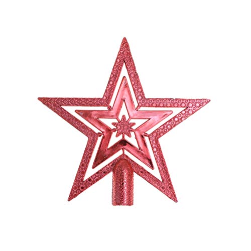 Festive Red Christmas Tree Star Topper Decoration