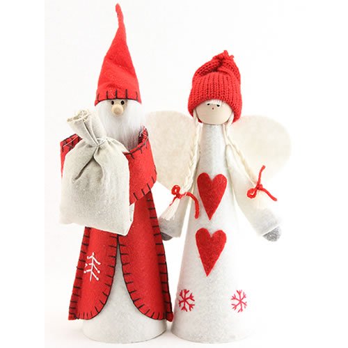 Red Felt Gingerbread Santa Tree Topper - Christmas