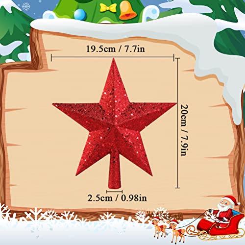 Christmas Tree Topper Star, AOBETAK Glitter Xmas Trees Top Decoration, Plastic Light Weight Hallow Christmas Party Trees Stars Home Christmas Ornament 20cm/7.8in