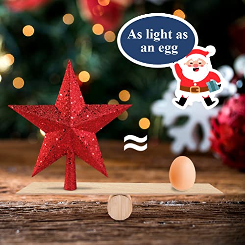 Christmas Tree Topper Star, AOBETAK Glitter Xmas Trees Top Decoration, Plastic Light Weight Hallow Christmas Party Trees Stars Home Christmas Ornament 20cm/7.8in