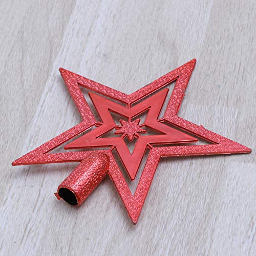 Festive Red Christmas Tree Star Topper Decoration