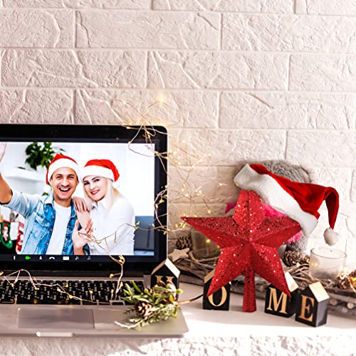 Christmas Tree Topper Star, AOBETAK Glitter Xmas Trees Top Decoration, Plastic Light Weight Hallow Christmas Party Trees Stars Home Christmas Ornament 20cm/7.8in