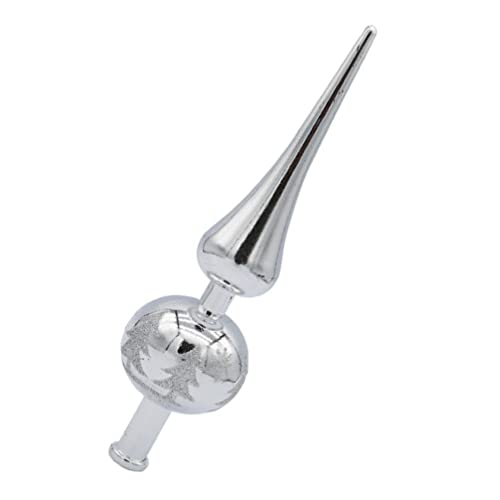 STOBOK Christmas Tree Topper Christmas Tree Topper Blown Xmas Tree Finials Hand- Painted Treetop for Christmas Tree Ornaments (Silver)