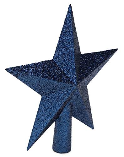 Midnight Blue Glitter Tree Topper - 20cm - Christmas