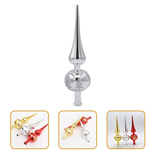 Hand-painted Silver Christmas Tree Topper in Xmas Ornaments