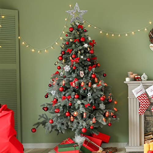 Sparkling Metal Glitter Tree Topper - Silver