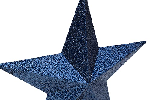 Midnight Blue Glitter Tree Topper - 20cm - Christmas