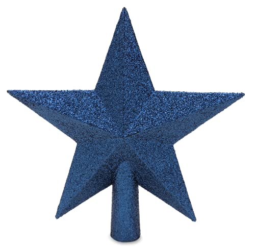 Midnight Blue Glitter Tree Topper - 20cm - Christmas