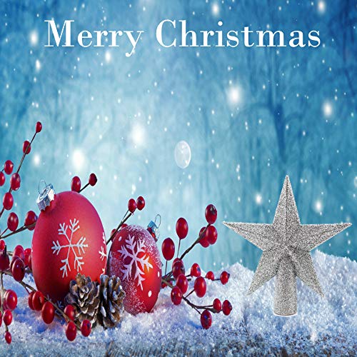 Glitter Star Tree Topper - Silver, 4 Inch