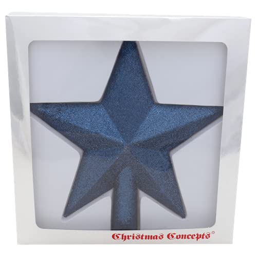 Midnight Blue Glitter Tree Topper - 20cm - Christmas