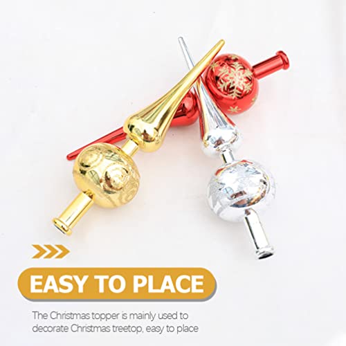 Hand-painted Silver Christmas Tree Topper in Xmas Ornaments