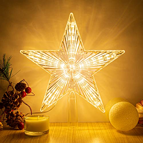Golden LED Christmas Tree Topper Star Decoration