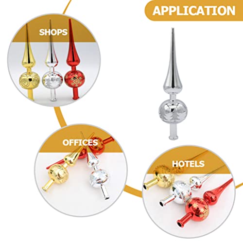 Hand-painted Silver Christmas Tree Topper in Xmas Ornaments