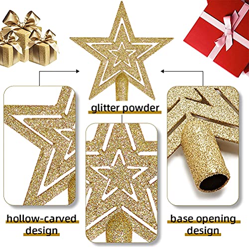 Gold Glitter Star Christmas Tree Topper - 19 cm
