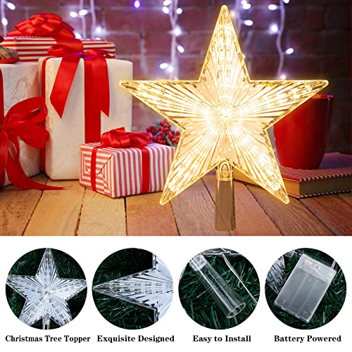 LED Golden Christmas Tree Topper - Indoor Xmas Decor