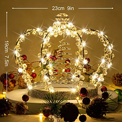 Jeweled Crown Tree Topper with 60 LED Lights