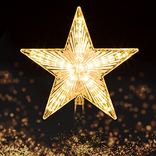 LED Golden Christmas Tree Topper - Indoor Xmas Decor