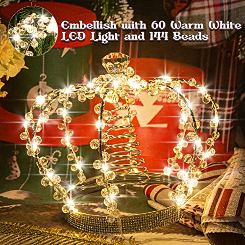 Jeweled Crown Tree Topper with 60 LED Lights