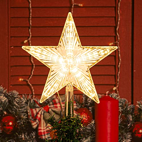 LED Golden Christmas Tree Topper - Indoor Xmas Decor