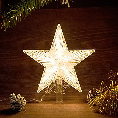 Warm White Light Star Topper for Christmas Tree