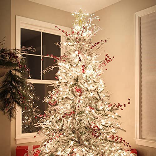 Gold Glitter Star Christmas Tree Topper - 19 cm