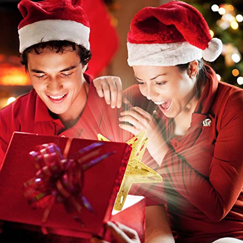 LED Glittered Star Tree Topper with Rotating Lights