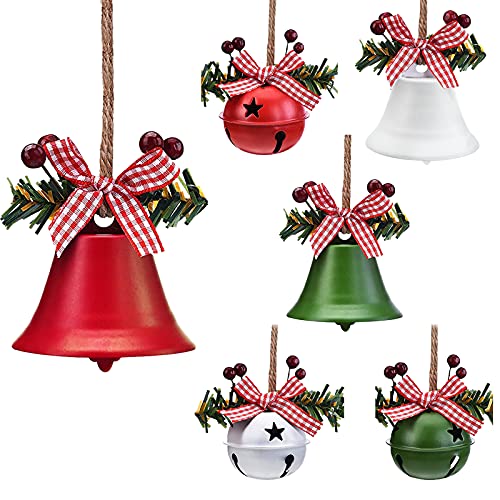 6-Piece Christmas Bells Ornaments with Holly Berry