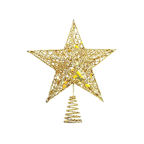 Glittery Gold Star Treetop Decoration - Perfect for Christmas