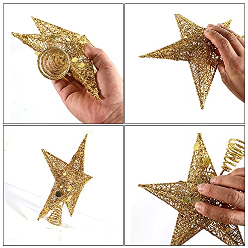 Glittery Gold Star Treetop Decoration - Perfect for Christmas