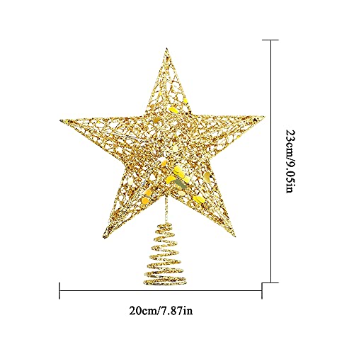 Glittery Gold Star Treetop Decoration - Perfect for Christmas