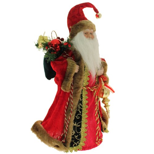 Santa Tree Topper, 30 cm - Red/Gold