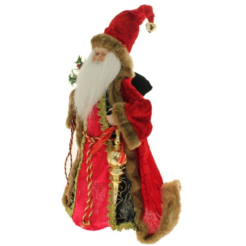 Santa Tree Topper, 30 cm - Red/Gold