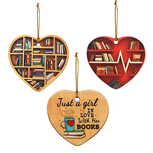Book Lover's Heart Ornament Set