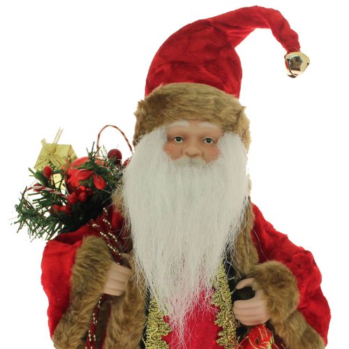 Santa Tree Topper, 30 cm - Red/Gold