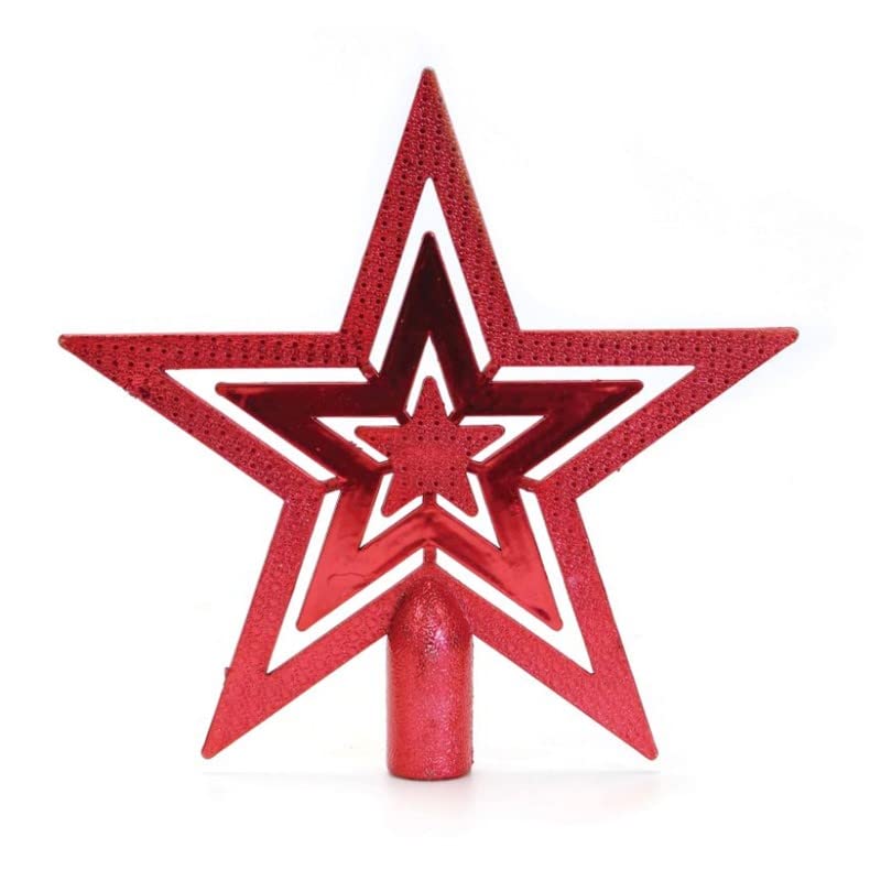 Sparkling Red Star Tree Topper: Festive Christmas Decor