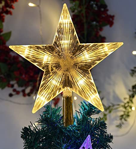 Illuminated Golden Star Xmas Tree Topper