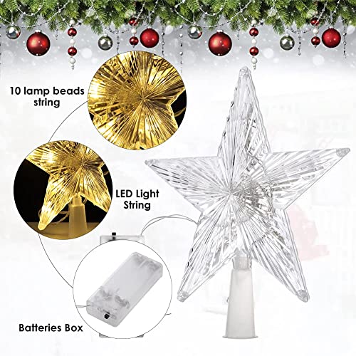 Illuminated Golden Star Xmas Tree Topper