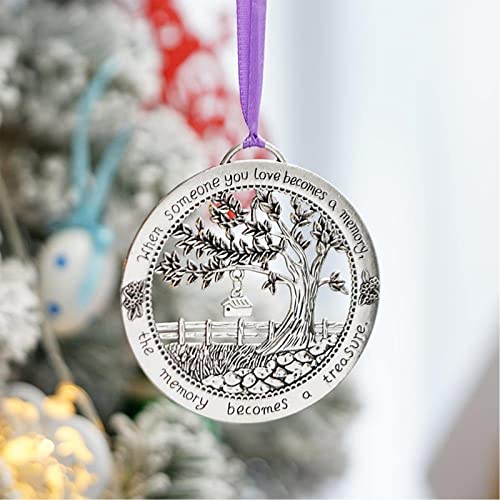 Merry Christmas Ornament, Personalised Memory Christmas Tree Ornament, Alloy One-Sided Printing Holiday Ornaments Decoration for for Christmas Tree Home Decor