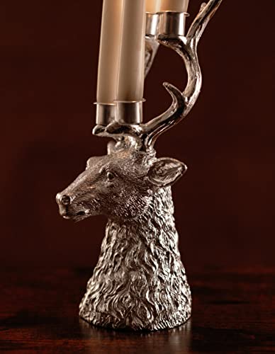 Silver Stag Candle Holder: Festive Table Centrepiece