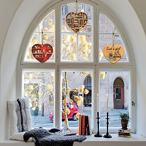 Book Lover's Heart Ornament Set