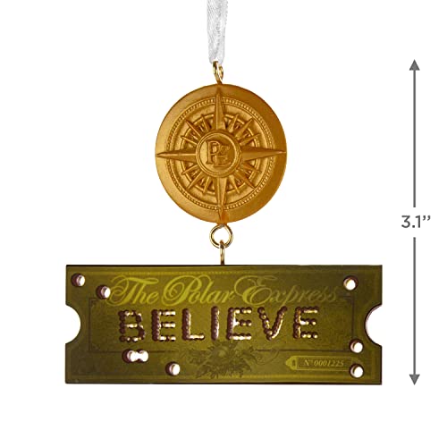 Christmas Polar Express Ticket & Compass Ornament, Gold