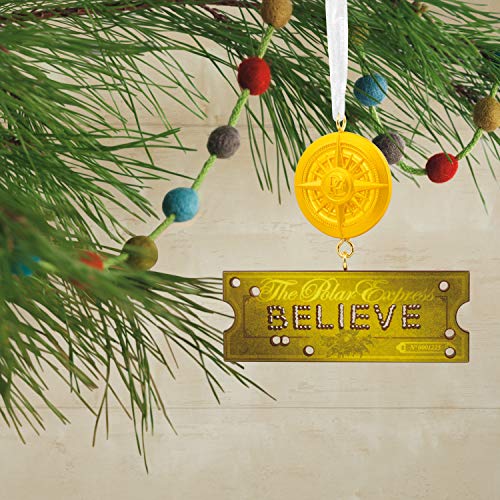 Christmas Polar Express Ticket & Compass Ornament, Gold