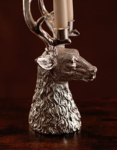 Silver Stag Candle Holder: Festive Table Centrepiece