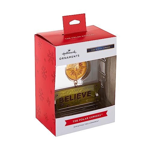 Christmas Polar Express Ticket & Compass Ornament, Gold