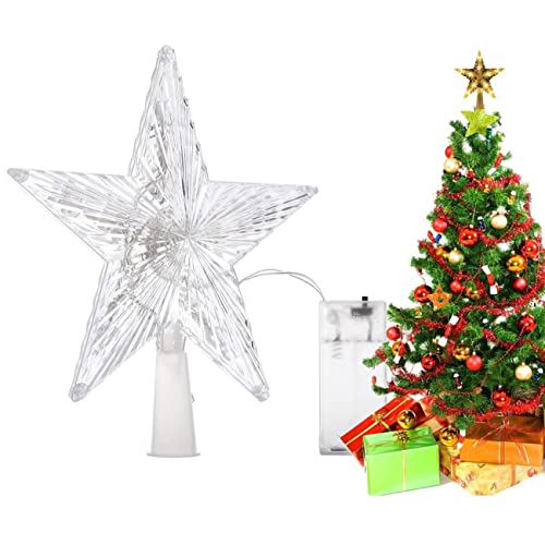 Illuminated Golden Star Xmas Tree Topper
