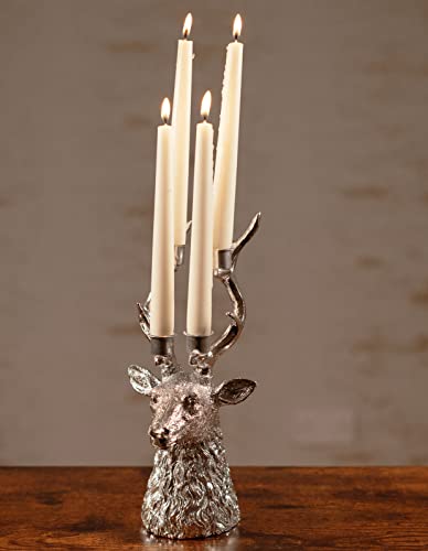 Silver Stag Candle Holder: Festive Table Centrepiece