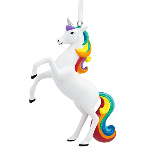 Hallmark Unicorn With Rainbow Mane Christmas Ornament, Multicoloured, H 9.2cm by W 6.7cm by L 2.2cm, 25574077