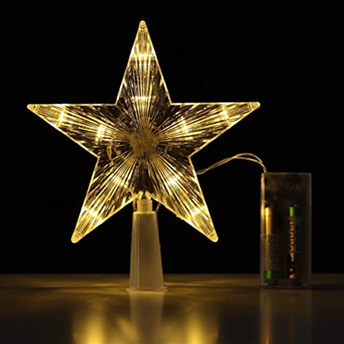Illuminated Golden Star Xmas Tree Topper